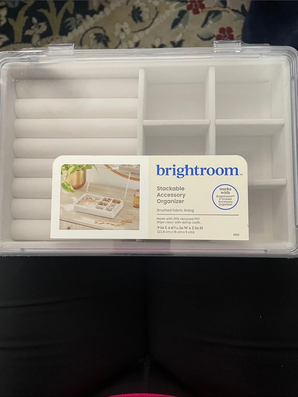 brightroom White Stackable Jewelry Organizer with Ring Rolls